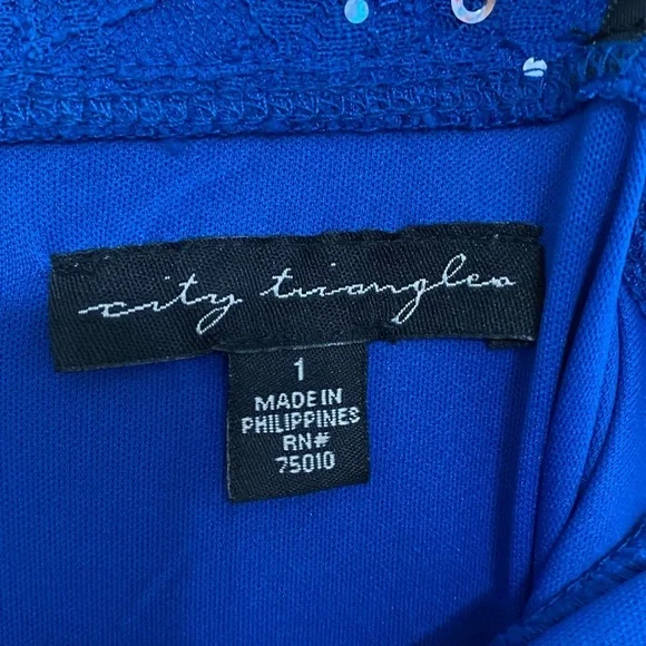 City Triangles Royal Blue Sequin Strapless Dress - Picture 11 of 11